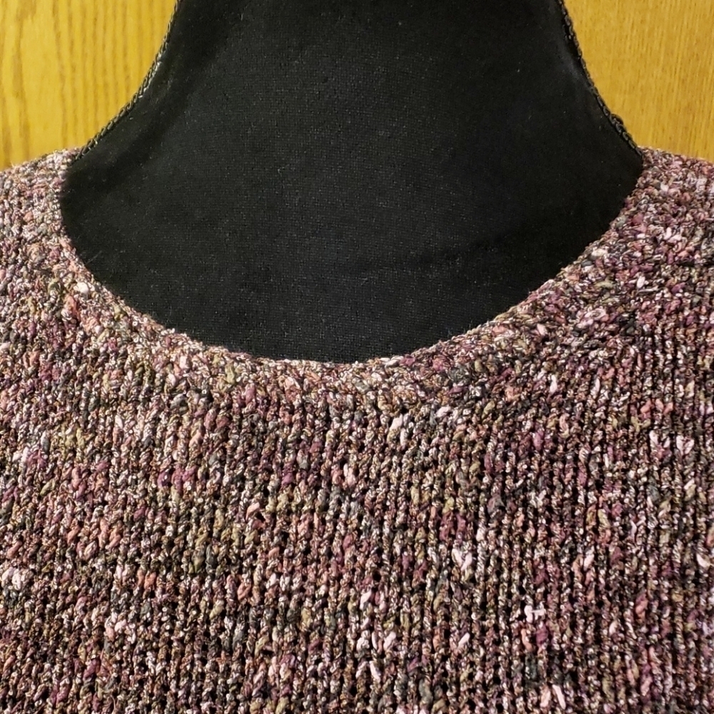 J.jill knit variegated purple crew neck sweater š - Picture 2 of 6